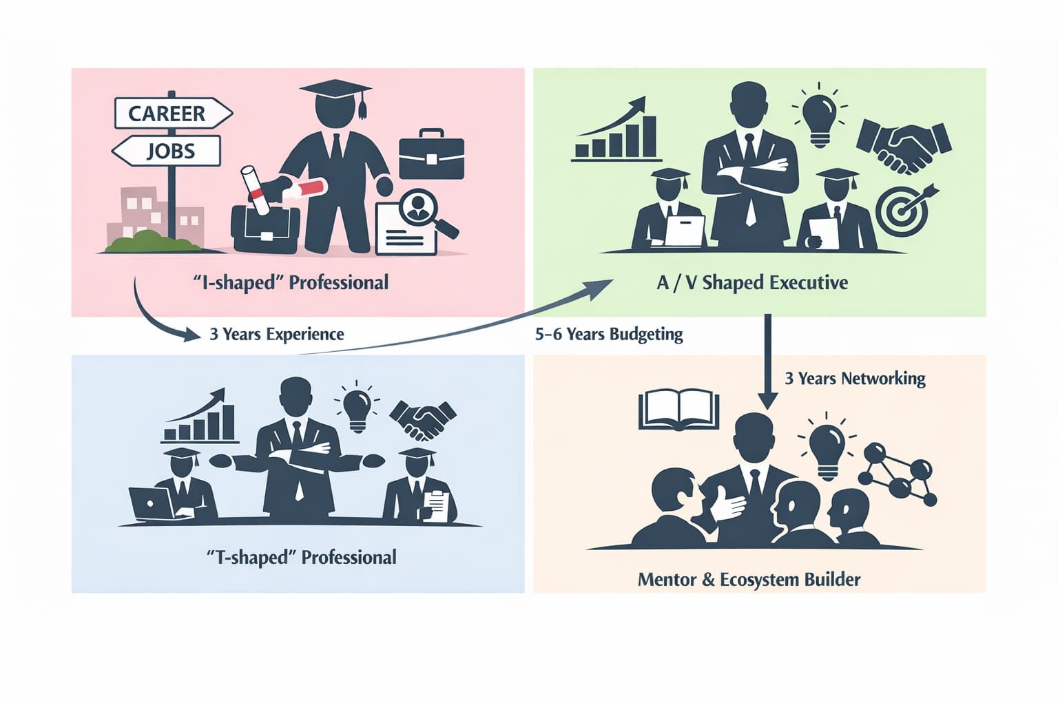 Workplace transition through four professional states
