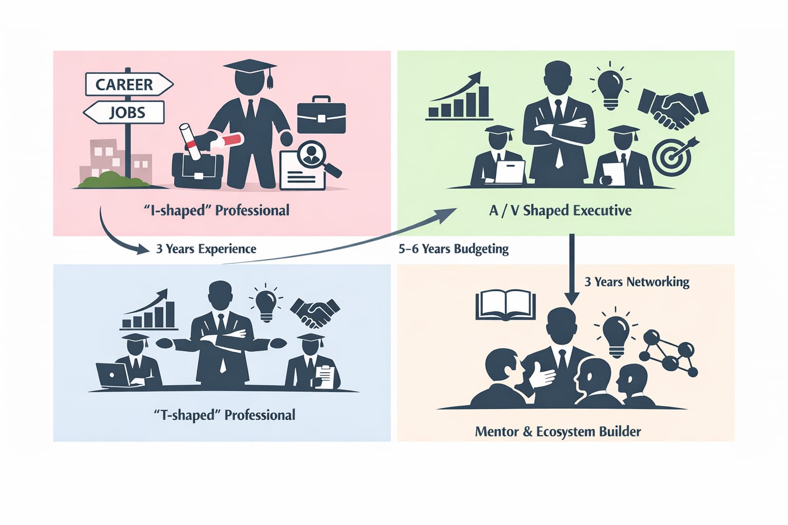 The traditional journey takes 9 to 12 years for each person: a time during which that person depends on the economy to support his potential